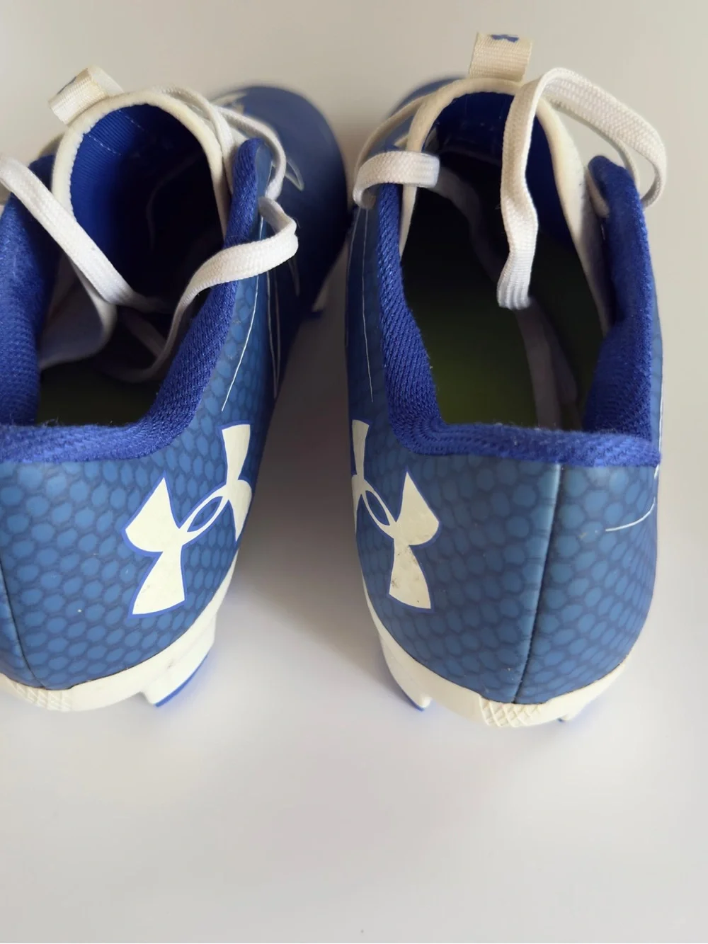 Under Armour Blue and Lime Green Athletic Shoe Interior